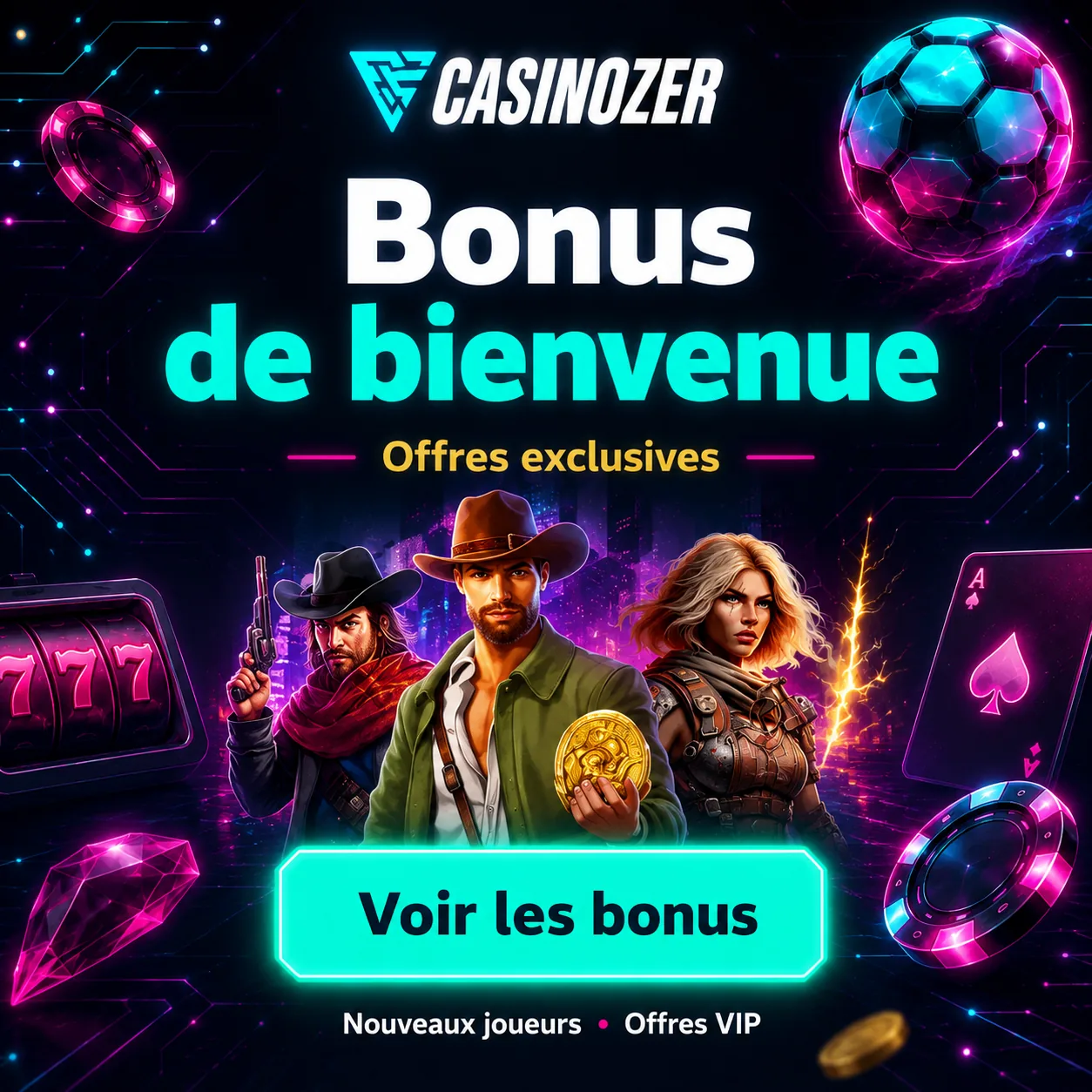 Offres de bonus de bienvenue Casinozer