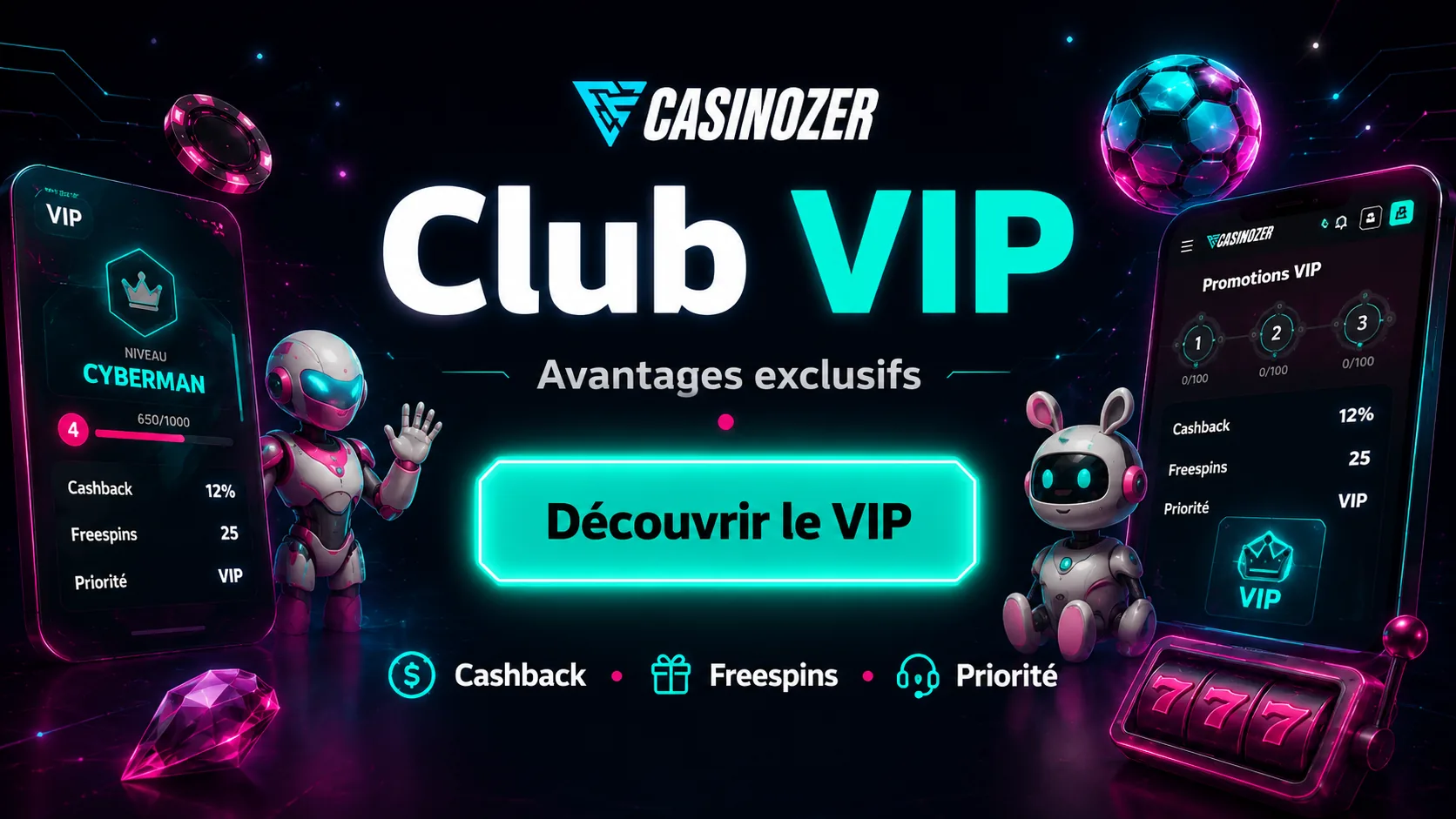 Club VIP Casinozer avec avantages exclusifs
