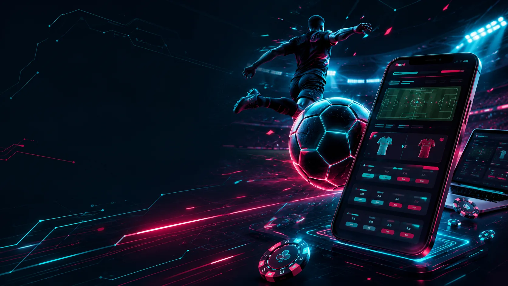 Visuel Casinozer avec mobile et ballon en ambiance sportive